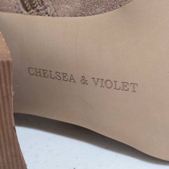 Beige Booties Women's Size 10 High Heel Suede Leather Side Zipper - Picture 8 of 10